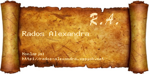 Rados Alexandra névjegykártya